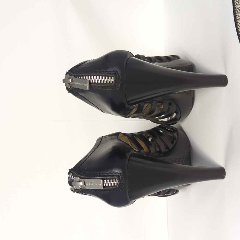 Michael Kors 6B black leather cage heel platform sandals Pembroke - Picture 4 of 11